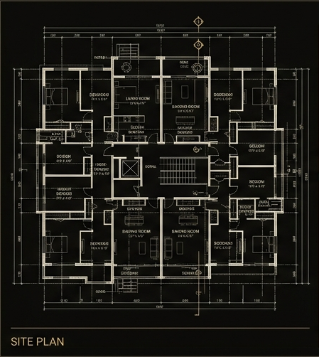 Architectural site plan blueprint
